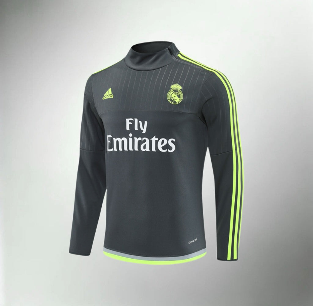 Real Madrid 2015-2016 Gray Retro Training Top