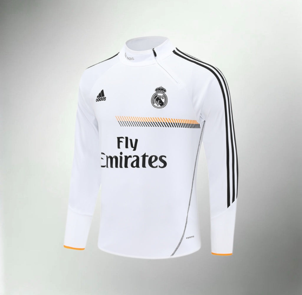 Real Madrid 2013-2014 White Retro Training Top