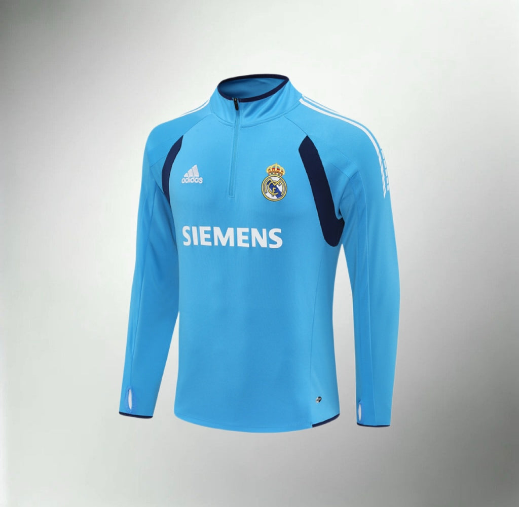 Real Madrid 2005-2006 Light Blue Retro Training Top