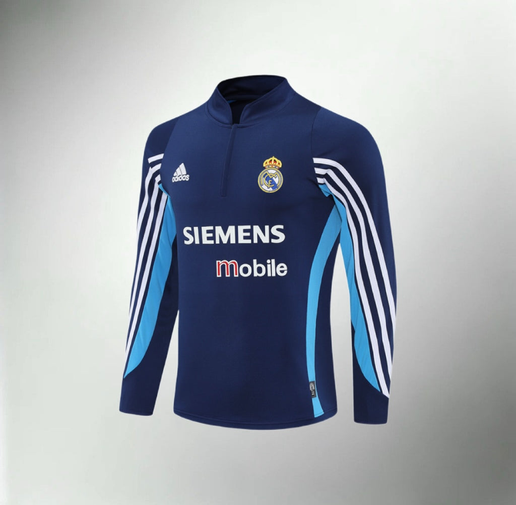 Real Madrid 2003-2004 Blue Retro Training Top