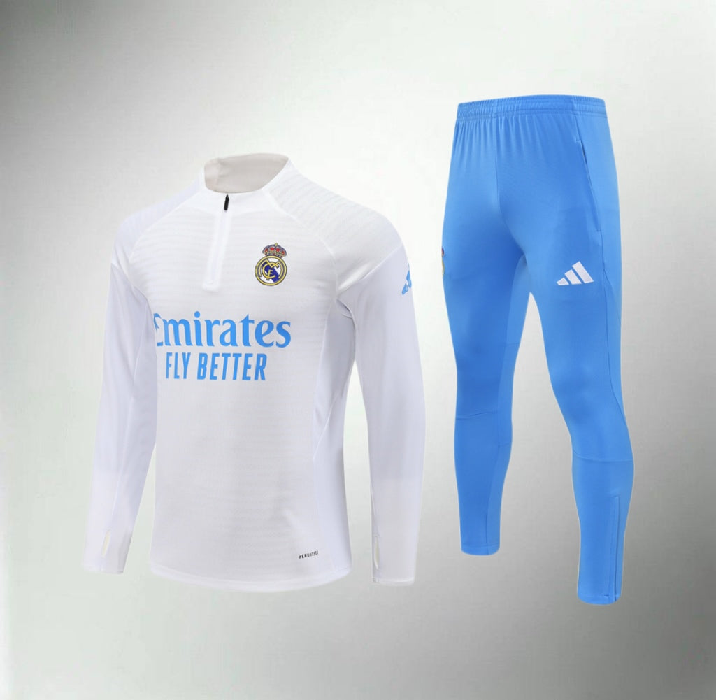 Real Madrid 25/26 White/Blue Tracksuit