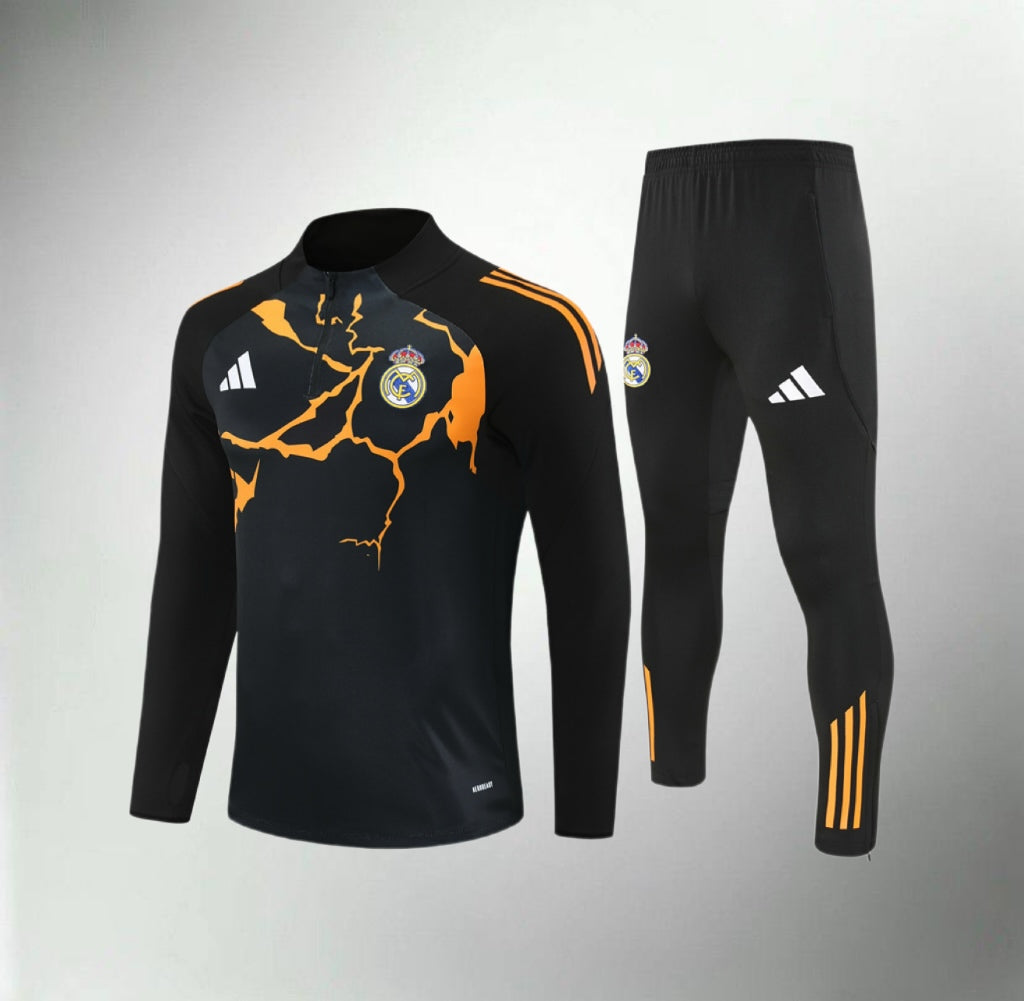 Real Madrid 25/26 Black/Orange Tracksuit