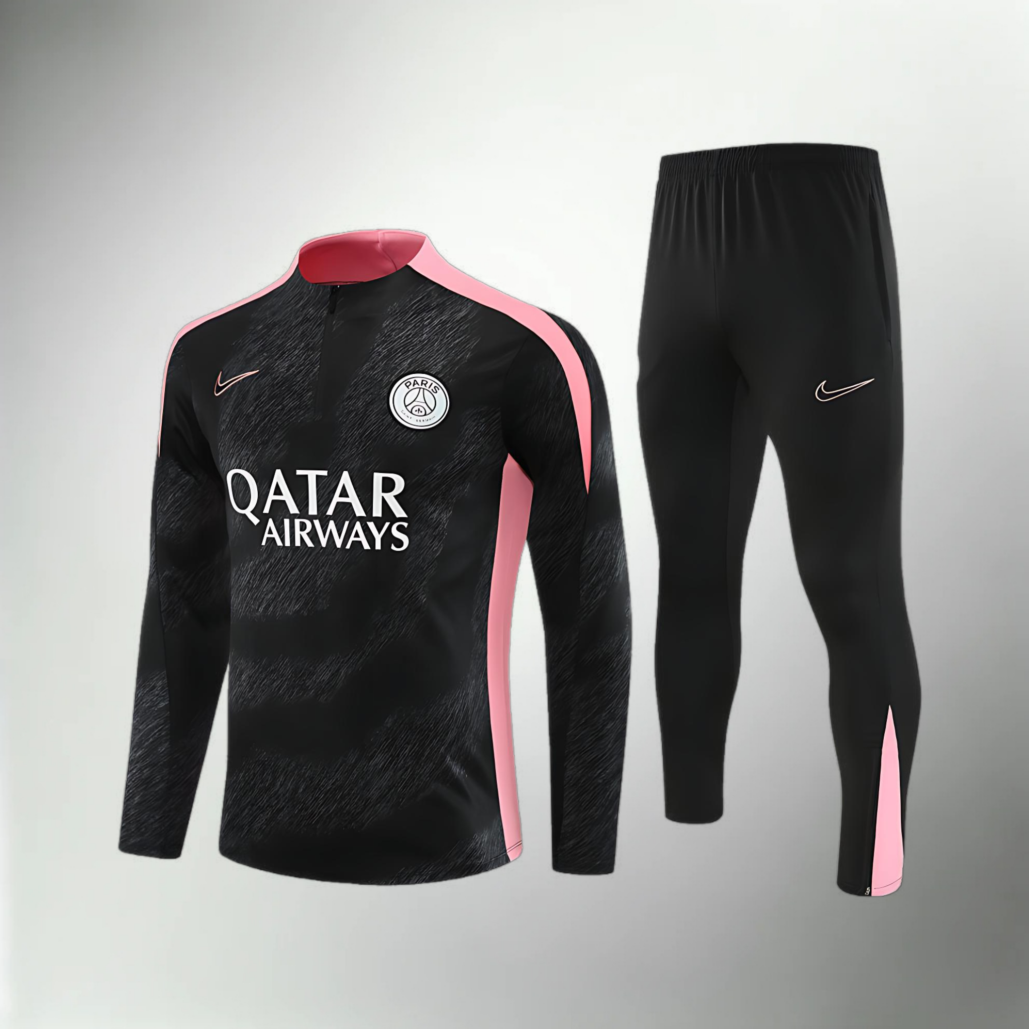 Paris Saint-Germain Black and Pink Tracksuit