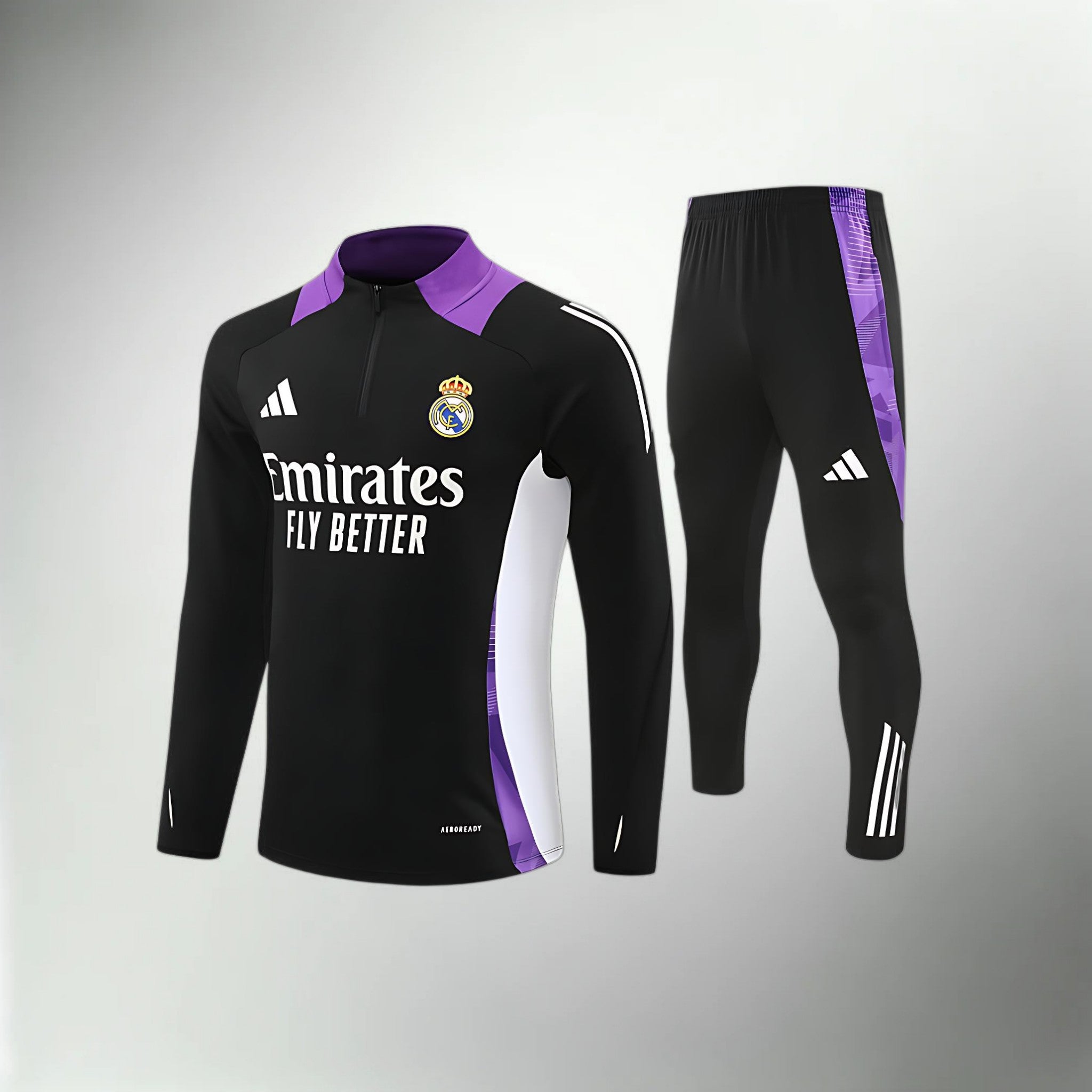 Real Madrid Black And Purple Tracksuit