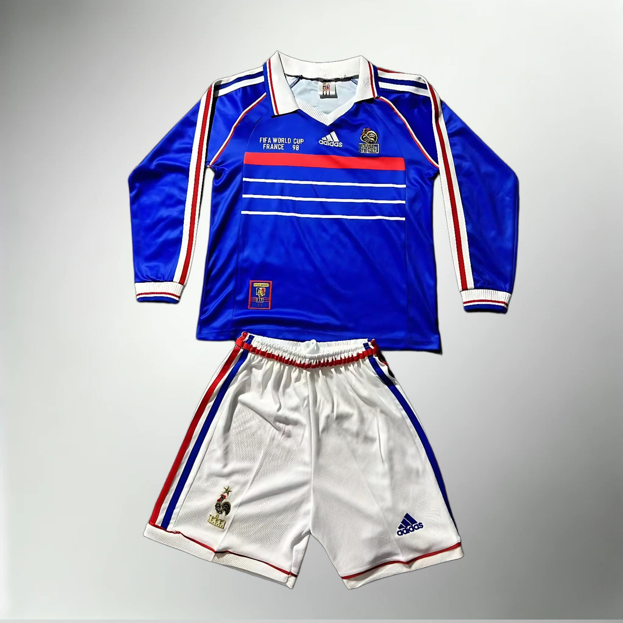 France 1998-2000 Long Sleeve Home Kit Kids Size